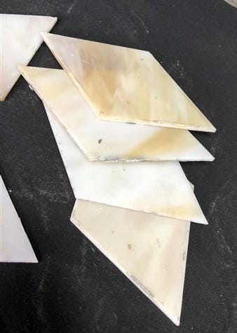 10 Stained Slag Glass Diamond Panes, Reclaimed Church Window Art Glass Pieces C