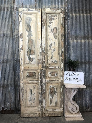 Antique French Double Doors (39.5x96.5) Raised Panel Doors, European Doors A298