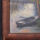 Wall Art - 1920s Hawksworth Midwest Landscape Painting, Original Art Rowboat Water, L by The Old Grainery