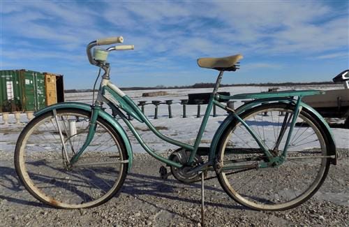 womens retro bicycle 1950s Rollfast Girls Bicycle, Snyder Built SE Vintage Bike, Serial# B2 – The Old Grainery