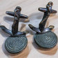 Home & Living > Home Decor > Home Accents > Bookends - Nautical Ship Anchor Rope Bronze Bookends, Vintage Library, Brass D...