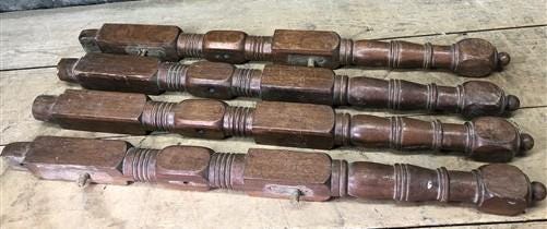 Craft Supplies & Tools > Raw Materials > Wood - 4 Wood Spindles Architectural Salvage Fretwork Furniture House Trim Vintag...