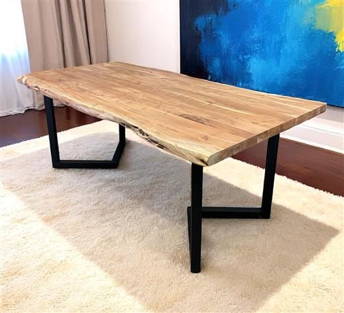 Home & Living > Furniture > Office Furniture > Desks - Live Edge Table, Acacia Wood Table (78x42) Dining Kitchen Table, Co...