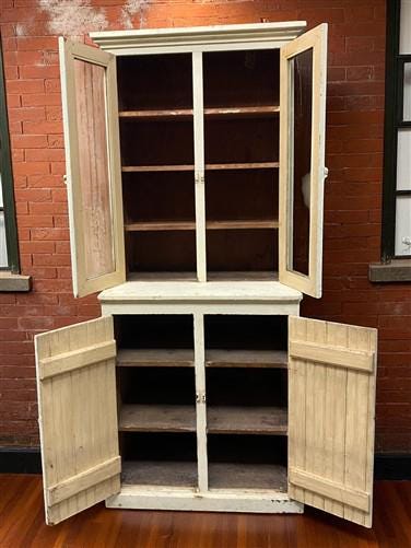 Home & Living > Furniture > Dining Room Furniture > Buffets & China Cabinets - Primitive Kitchen Cupboard, Vintage China H...