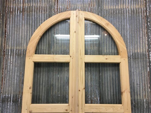 Home & Living > Home Improvement > Doors & Locks > Doors - Arched French Double Doors (48x96) 3 Pane Glass European Styled...