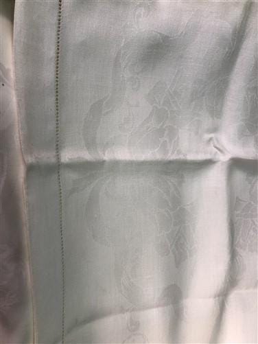 Church Table Linens, White Linen Wedding Banquet Reception Vintage Tablecloths