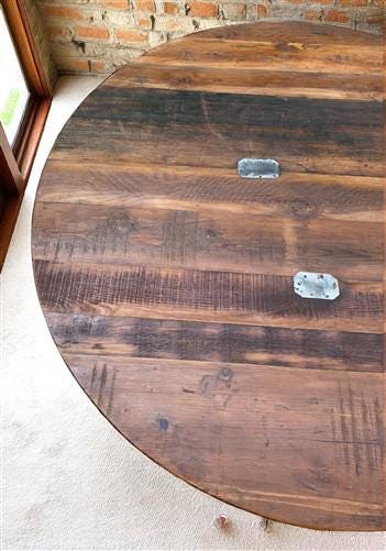 Home & Living > Furniture > Dining Room Furniture > Kitchen & Dining Tables - Rustic Round Table, Vintage Dining Room Tabl...