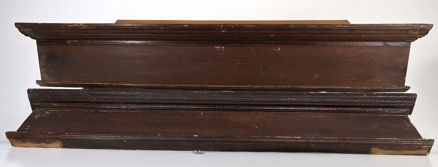Pair Crown Molding Headers, Trim Door Window Pediment Architectural Salvage B7