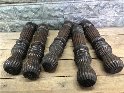 Home & Living > Furniture > Dining Room Furniture - 5 Wood Table Legs, Harvest Folk Art Architectural Salvage Vintage Furn...