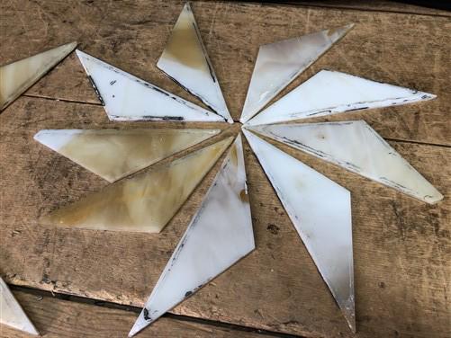 Craft Supplies & Tools > Raw Materials > Glass - Stained Slag Glass Half Diamond Panes, Reclaimed Church Window Art Glass...