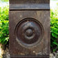 5 Plinth Blocks, Antique Bullseye Rosette, Architectural Salvage Wood Trim C88