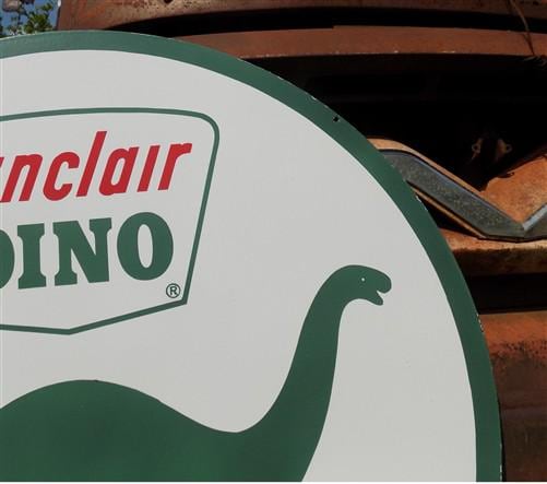 Sinclair Dino Gasoline Sign, Double Sided Metal Porcelain Advertising Sign A