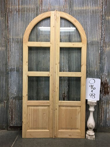 Home & Living > Home Improvement > Doors & Locks > Doors - Arched French Double Doors (48x96) 3 Pane Glass European Styled...
