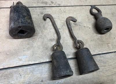 Craft Supplies & Tools > Tools & Equipment > Tool Parts & Accessories - Round Hanging Cast Iron Scale Weights Vintage Fair...