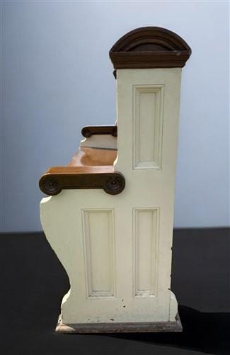 Home & Living > Furniture > Entryway & Mudroom Furniture - Vintage Wooden Church Pew, 3' 9" Porch Bench, Entry Foyer, Dini...