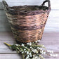 Home & Living > Home Decor > Home Accents - Round Wicker Basket, Vintage German Woven Rattan Basket, Storage Organizer N b...