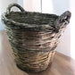 Home & Living > Home Decor > Decorative Storage > Decorative Baskets - Round Wicker Basket, Vintage German Woven Rattan Ba...