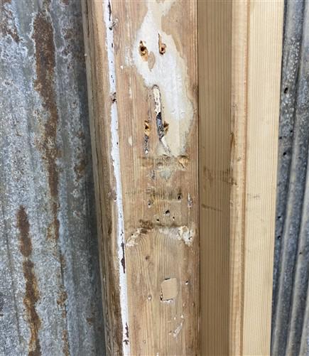 Antique French Single Door (31x86.5) Glass Pane Door with Jamb, Encased Door T10