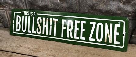 Home & Living > Home Decor > Wall Decor > Wall Hangings > Signs - Bullshit Free Zone Sign, Vintage Metal Sign, Funny Gag G...