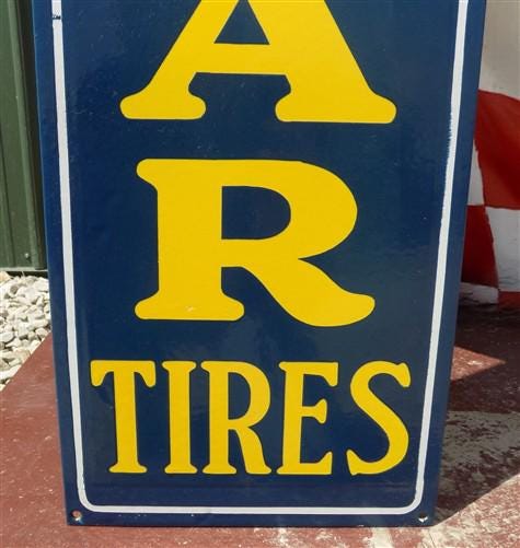 Home & Living > Home Decor > Wall Decor > Wall Hangings > Signs - Good Year Tires Porcelain Metal Sign, Good Year Advertis...
