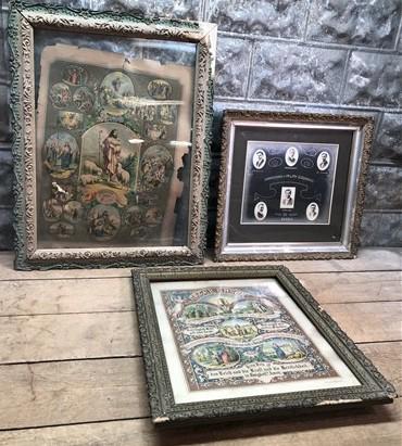 Home & Living > Home Decor > Wall Decor > Wall Hangings - 3 Antique Victorian Wood Frames, Reinders Genealogy, Picture Fra...