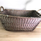 Rectangular Wicker Basket, Vintage German Woven Basket, Storage Organizer C34