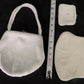Bags & Purses > Handbags > Clutches & Evening Bags - Ivory White Seed Beaded Satin Bridal Formal Evening Bag Clutch Coin P...