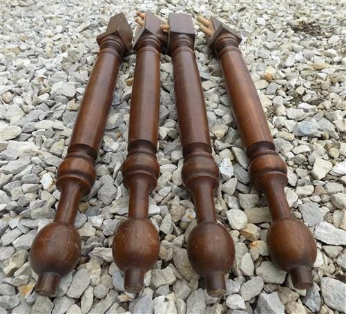 Home & Living > Furniture - Lot 4 Wooden Legs Table Support Bottom Chair Cabinet Dresser Vintage Furniture h by The Old Gr...
