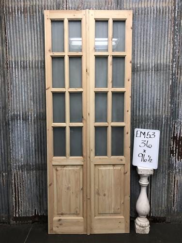 French Double Door (36x96.5) 8 Pane Frosted Glass Door European Styled EM53