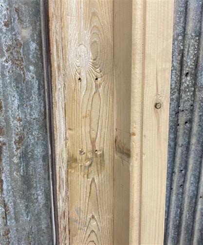 Antique French Single Door (27.5x82) Glass Pane Door with Jamb, Encased Door T13