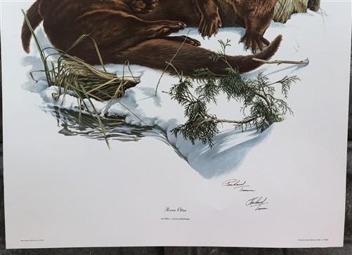Art & Collectibles > Prints > Lithographs - Richard Timm, River Otter, Signed Print, 28x22 Wade Collection, Plate 6 by The...
