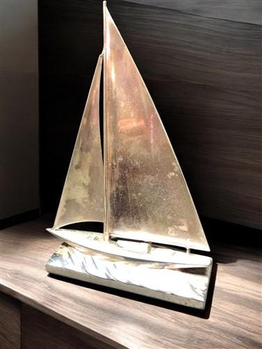 Home & Living > Home Decor > Home Accents > Statues - Sailboat Sculpture, Metal Bookend Paperweight, Nautical Study Librar...