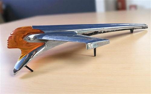 Art & Collectibles > Collectibles - 1950 Pontiac Indian Chieftan Jet Airplane Art Deco Chrome Hood Ornament 513872 by The...