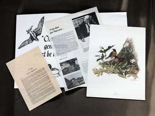 Art & Collectibles > Prints > Lithographs - Richard Sloan, Robin, Signed Print, 11x14, Essay, Sketches, Plate 9 by The Old...