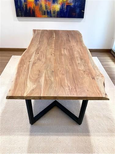 Home & Living > Furniture > Office Furniture > Desks - Live Edge Table, Acacia Wood Table (78x42) Dining Kitchen Table, Co...