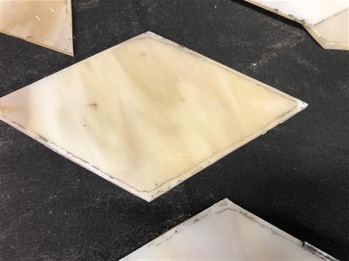 10 Stained Slag Glass Diamond Panes, Reclaimed Church Window Art Glass Pieces C