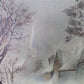 Art & Collectibles > Painting > Oil - 1880s Midwest Landscape Painting on Canvas, Original Art Winter Village, C by The Ol...