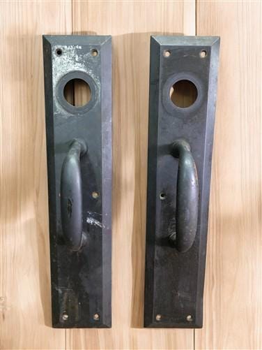 Home & Living > Home Improvement > Hardware - Door Handle Pull Plates, Vintage Black Matte Escutcheon Plate, Mortise Trim...