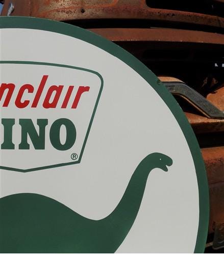 Sinclair Dino Gasoline Sign, Double Sided Metal Porcelain Advertising Sign A