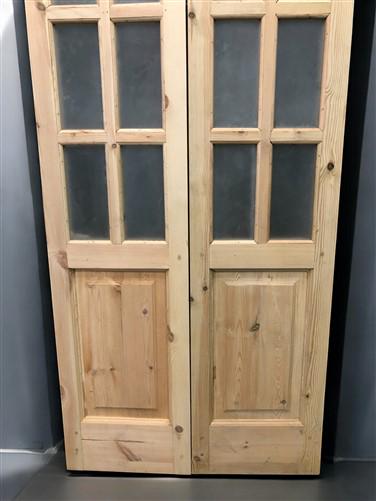 French Double Door (32.5x80.75) 8 Pane Frosted Glass Door European Styled EM43