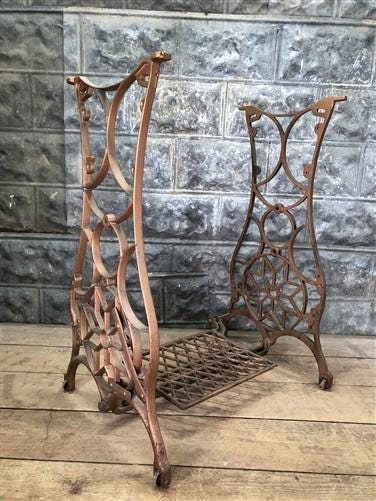 Treadle Sewing Machine, Cast Iron Base, Industrial Sears Roebuck Steampunk QN