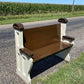 Home & Living > Furniture > Entryway & Mudroom Furniture - Vintage Wooden Church Pew, 3' 8" Porch Bench, Entry Foyer, Dini...