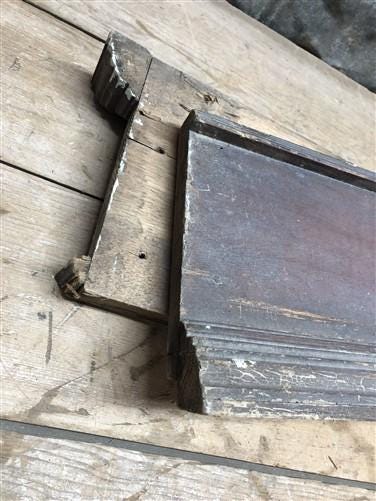 Pair Crown Molding Headers, Trim Door Window Pediment Architectural Salvage B40