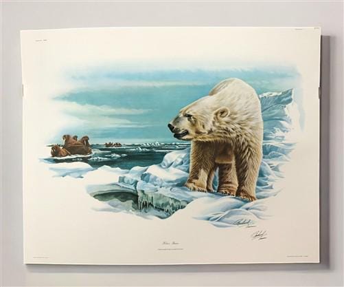 Art & Collectibles > Prints > Lithographs - Richard Timm, Polar Bear, Signed Print, 28x22 Wade Collection, Plate 30 by The...
