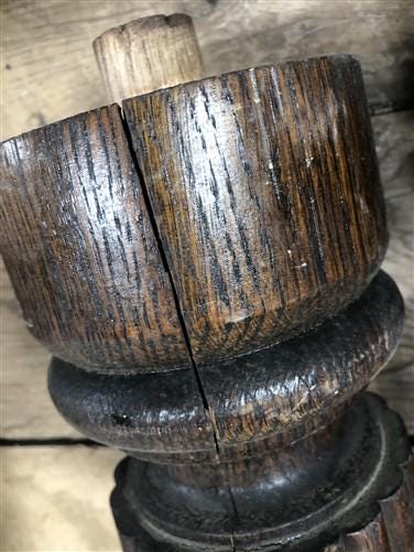 Home & Living > Furniture > Dining Room Furniture - 5 Wood Table Legs, Harvest Folk Art Architectural Salvage Vintage Furn...