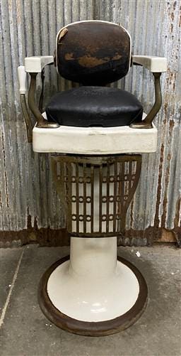 Child's Barber Chair, Koken Barber Chair, Vintage Chair, Porcelain Furniture, A