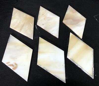 10 Stained Slag Glass Diamond Panes, Reclaimed Church Window Art Glass Pieces D