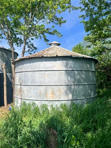 Home & Living > Outdoor & Gardening > Garden Decoration - Grain Bin, Vintage Storage Shed, Rustic She Shed, Garden, Tiny H...