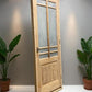 Antique French Single Door (29 x90) Glass Pane Door with Jamb, Encased Door T39