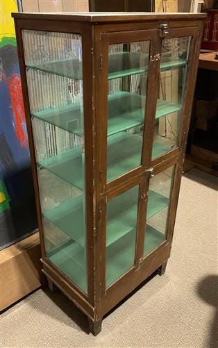 Home & Living > Furniture > Entryway & Mudroom Furniture - Meyer Drug Company, Vintage Medical Cabinet, Dental, Hospital P...